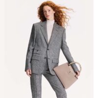 Louis Vuitton LV Unisex Capucines MM Handbag Grey Taurillon Cowhide (10)