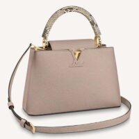 Louis Vuitton LV Unisex Capucines MM Handbag Grey Taurillon Cowhide (10)