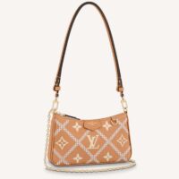 Louis Vuitton LV Unisex Easy Pouch On Strap Beige Monogram Supple Grained Cowhide (4)