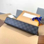 Louis Vuitton LV Unisex Pochette Voyage MM Bag Grey Damier Graphite Coated Canvas - immagine 5