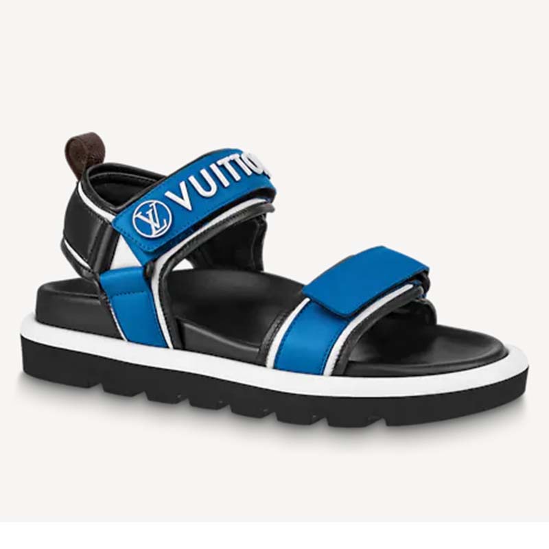 Louis Vuitton LV sandals escale palma new Blue Leather ref.208072