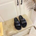 Louis Vuitton Unisex Sunset Flat Comfort Mule Black Monogram Embossed Calf Leather – Bild 7