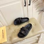 Louis Vuitton Unisex Sunset Flat Comfort Mule Black Monogram Embossed Calf Leather – Bild 6