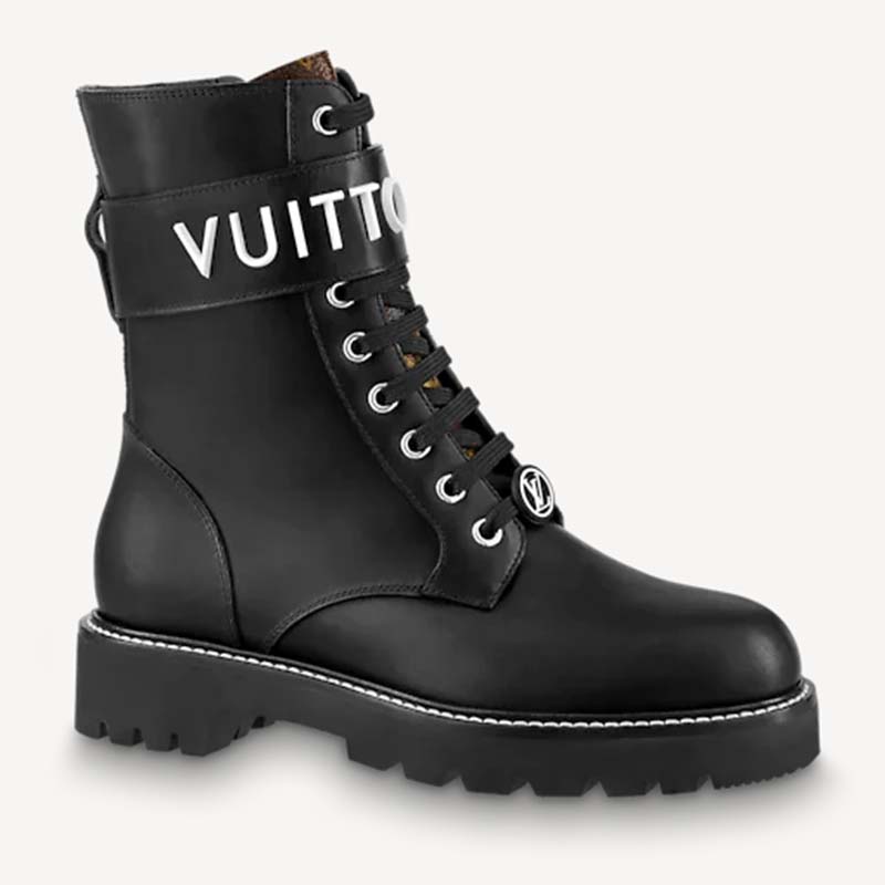 Louis Vuitton Unisex Territory Flat Ranger Black Calf Leather LV Circle -  LULUX