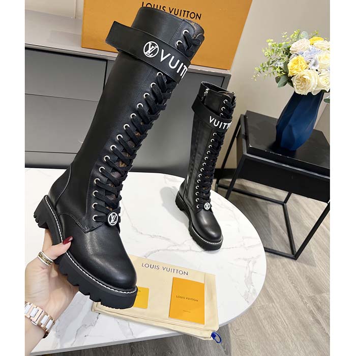 Replica Louis Vuitton Territory Flat Ranger Boots In Black