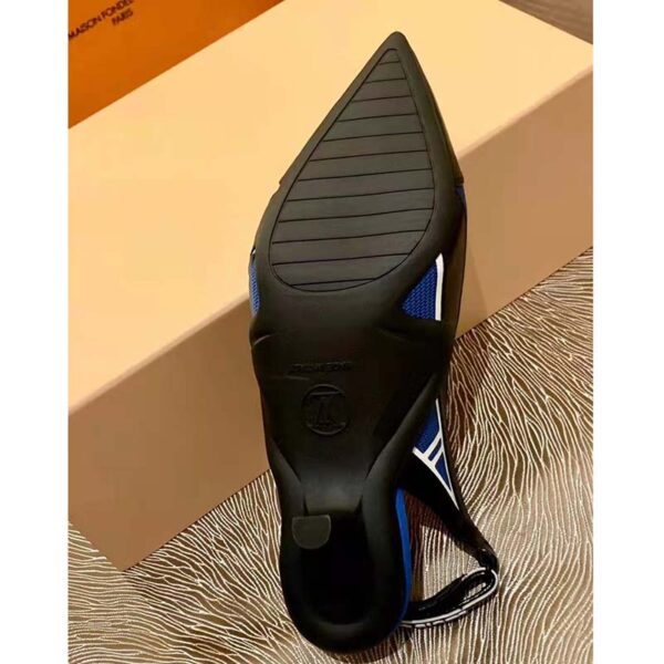 Louis Vuitton Women Archlight Slingback Pump Blue Technical Satin Calf Leather (1)