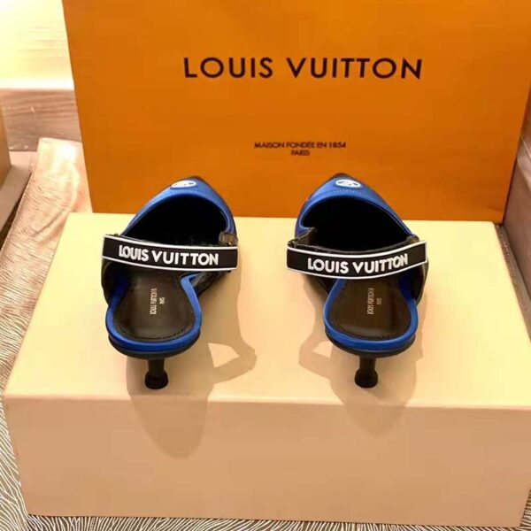 Louis Vuitton Women Archlight Slingback Pump Blue Technical Satin Calf Leather (2)
