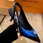 Louis Vuitton Women Archlight Slingback Pump Blue Technical Satin Calf Leather – Image 6