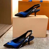 Louis Vuitton Women Archlight Slingback Pump Blue Technical Satin Calf Leather (4)