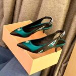 Louis Vuitton Women Archlight Slingback Pump Green Technical Satin Calf Leather - Image 5