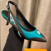 Louis Vuitton Women Archlight Slingback Pump Green Technical Satin Calf Leather (3)