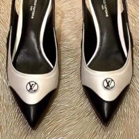 Louis Vuitton Women Archlight Slingback Pump White Technical Satin Calf Leather (8)