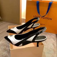 Louis Vuitton Women Archlight Slingback Pump White Technical Satin Calf Leather (8)