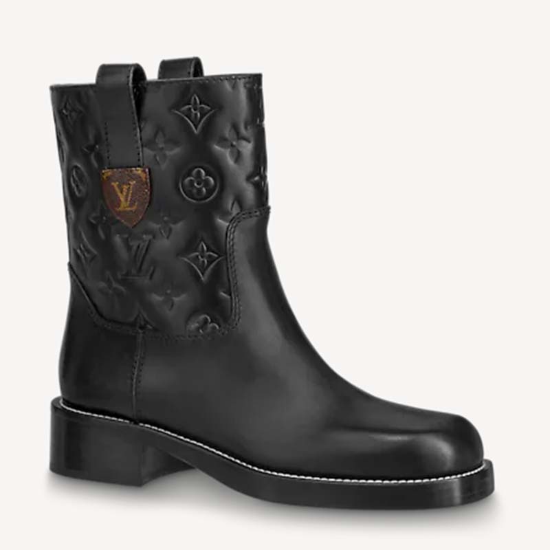 LOUIS VUITTON METROPOLIS SHOES 38 MONOGRAM CANVAS LEATHER ANKLE BOOTS Black  ref.902027 - Joli Closet