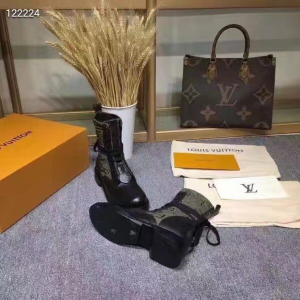 Louis Vuitton Women Laureate Platform Desert Boot Embroidered Nylon Suede Calf Leather (1)