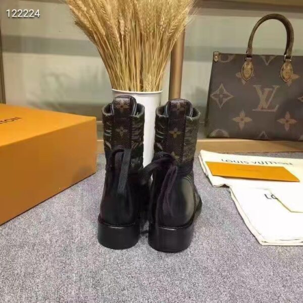 Louis Vuitton Women Laureate Platform Desert Boot Embroidered Nylon Suede Calf Leather (4)