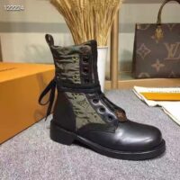 Louis Vuitton Women Laureate Platform Desert Boot Embroidered Nylon Suede Calf Leather (2)