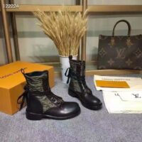 Louis Vuitton Women Laureate Platform Desert Boot Embroidered Nylon Suede Calf Leather (2)