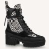 Louis Vuitton Women Platform Desert Boot Gray Jacquard Textile Calf Leather