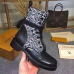 Louis Vuitton Women Platform Desert Boot Gray Jacquard Textile Calf Leather - immagine 5