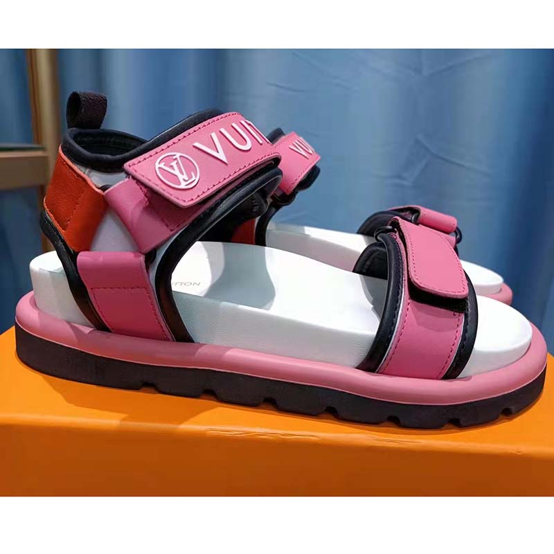 Louis Vuitton LV Women Pool Pillow Flat Comfort Sandal Pink Calf Leather  Circle Rubber - LULUX