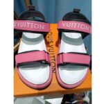 Louis Vuitton Women Pool Pillow Flat Comfort Sandal Blue Calf Leather – Image 3