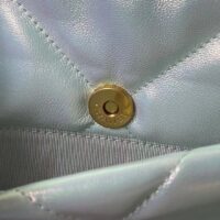 Chanel Women 19 Handbag Iridescent Calfskin Gold Silver-Tone Light Purple Blue (9)