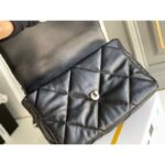 Chanel Women 19 Large Handbag Lambskin Gold Silver-Tone Ruthenium-Finish Metal Black - Image 6