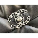 Chanel Women 19 Large Handbag Lambskin Gold Silver-Tone Ruthenium-Finish Metal Black - Image 8