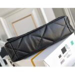 Chanel Women 19 Large Handbag Lambskin Gold Silver-Tone Ruthenium-Finish Metal Black - Image 4