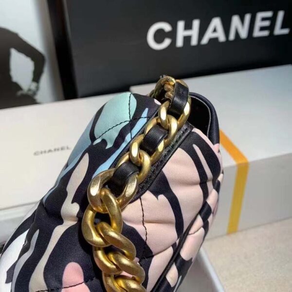 Chanel Women 19 Handbag Printed Canvas Gold Silver-Tone & Ruthenium-Finish Metal Multicolor (6)