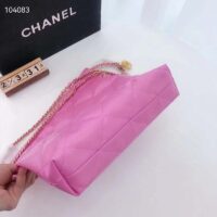 Chanel Women 22 Small Handbag Shiny Calfskin & Gold-Tone Metal Pink (3)