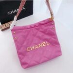Chanel Women 22 Small Handbag Shiny Calfskin & Gold-Tone Metal Pink – Bild 2