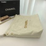 Chanel Women 22 Small Handbag Shiny Calfskin Gold-Tone Metal Beige – Image 6