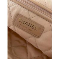 Chanel Women 22 Small Handbag Shiny Calfskin & Gold-Tone Metal Beige (4)