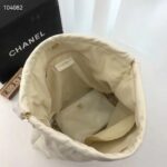 Chanel Women 22 Small Handbag Shiny Calfskin Gold-Tone Metal Beige – Image 9