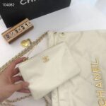 Chanel Women 22 Small Handbag Shiny Calfskin Gold-Tone Metal Beige – Image 10