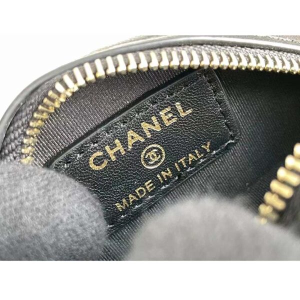 Chanel Women Chain Handbag Goatskin Leather Gold-Tone Metal Black (2)