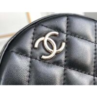 Chanel Women Chain Handbag Goatskin Leather Gold-Tone Metal Black (8)