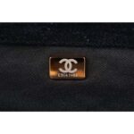 Chanel Women Large Flap Bag Printed Denim Gold-Tone Metal Black Multicolor - Image 9