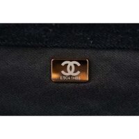 Chanel Women Large Flap Bag Printed Denim Gold-Tone Metal Black Multicolor (8)