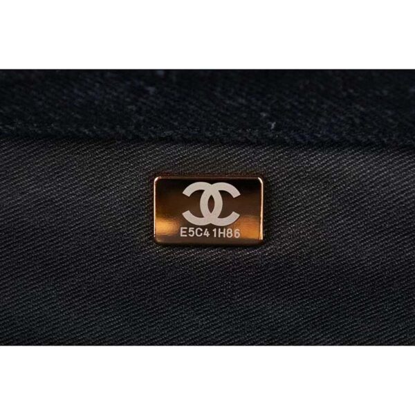 Chanel Women Large Flap Bag Printed Denim Gold-Tone Metal Black Multicolor (11)