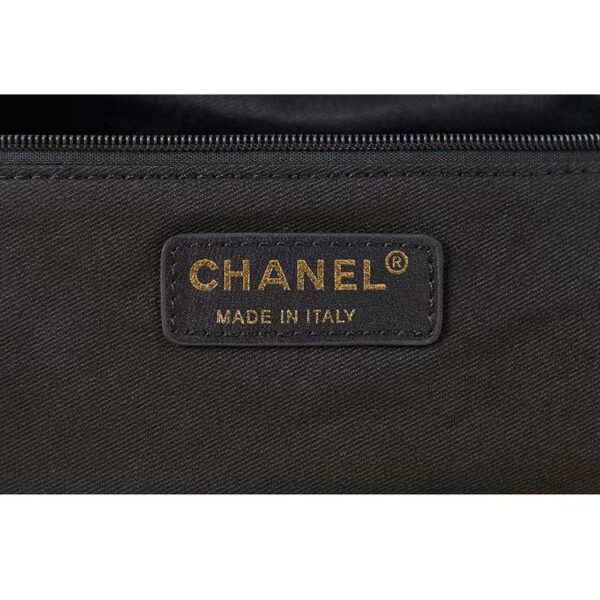 Chanel Women Large Flap Bag Printed Denim Gold-Tone Metal Black Multicolor (5)