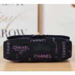 Chanel Women Large Flap Bag Printed Denim Gold-Tone Metal Black Multicolor - Image 7