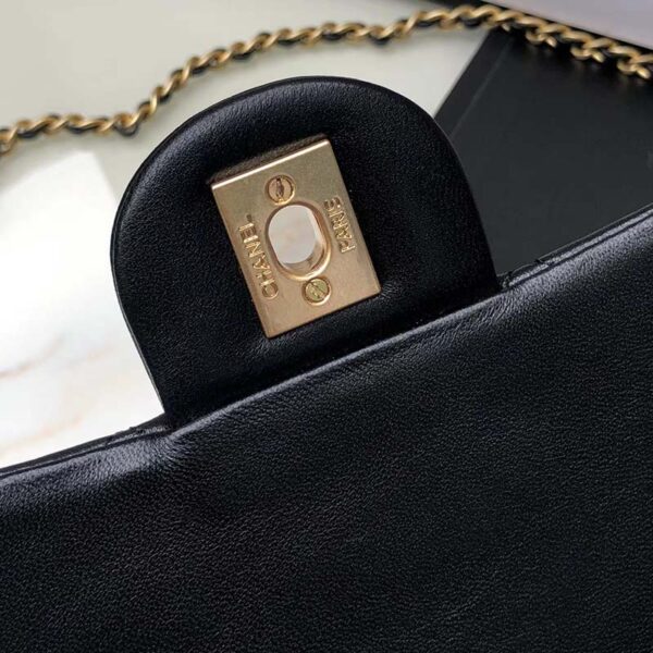 Chanel Women Mini Flap Bag Calfskin Gold-Tone Ball Metal Black (1)