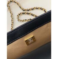 Chanel Women Mini Flap Bag Calfskin Gold-Tone Ball Metal Black (9)