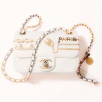 Chanel Women Mini Flap Bag Lambskin Glass Imitation Pearls Strass Gold Silver (1)