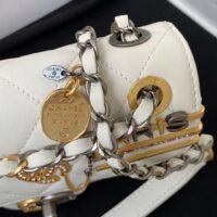 Chanel Women Mini Flap Bag Lambskin Glass Imitation Pearls Strass Gold Silver (1)