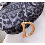 Dior CD Women Saddle Bag Gray Mizza Embroidery Magnetic 'D' Stirrup Closure - immagine 9