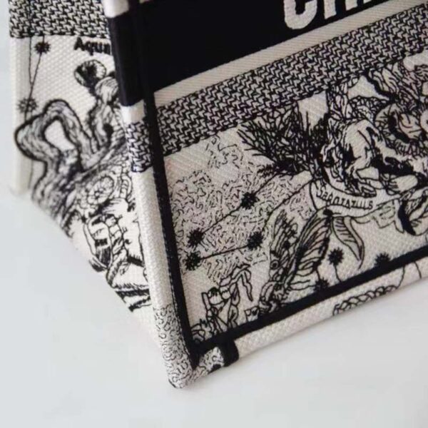 Dior Unisex CD Medium Dior Book Tote Beige Latte Dior Zodiac Embroidery (10)
